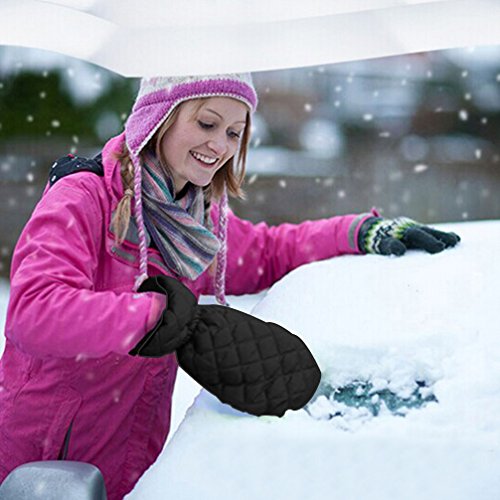 BiBOSS Car Snow Shovel with Thicken Warm Remover Gloves Ice Scraper for Car Windshield Window - Thumbnail 6