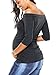 AnnAnn Womens Maternity Tunic Tops Off Shoulder 3/4 Sleeve Classic Side Ruched T-shirt Pregnancy Clothes