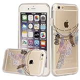 iPhone 6S Case,iPhone 6 Case, PHEZEN iPhone 6S TPU Case Luxury Bling Diamond Crystal Clear Soft TPU Silicone Back Cover with Art Aztec Feather Pattern for 4.7 inch iPhone 6/6S, Colorful Tribal Feather