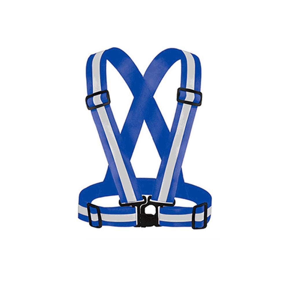 Mintice Blue Reflective Safety Security High Visibility Vest Gear Stripe Jacket Bright Sport Waistcoat Belt Body Running Wear Adjustable Warning