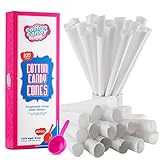 Cotton Candy Cones with Bonus Little Sugar Scoop For Easy Pouring, 105 Cotton Candy Paper Cones, White