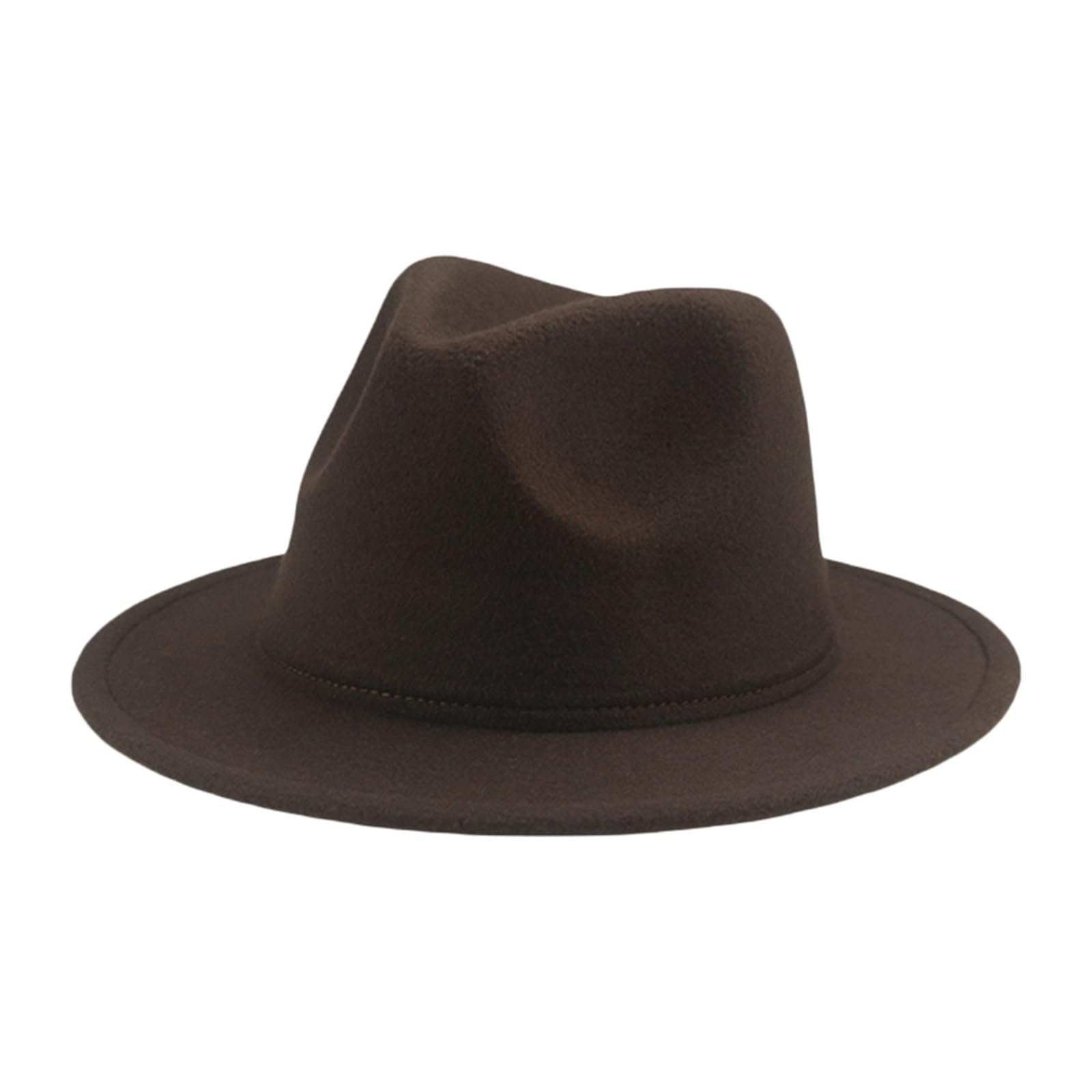 Unisex Kids Fedora Hat Children Jazz Hats Classic Wide Brim Panama Dress Hat for Boys Girls Holiday Party Accessories (Coffee, 4-10 Years) — image 1