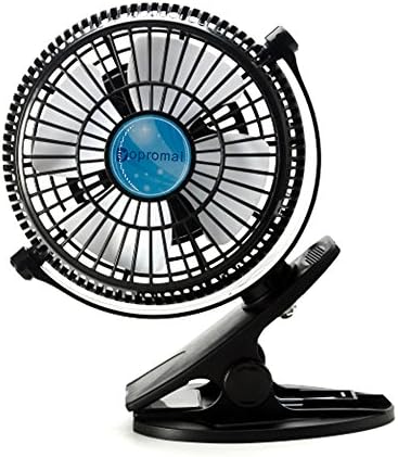 Bomwill 5 Inch Clip-on Fan USB 360 Degree 2 Speed Tilt Adjustable Electric Personal Air-Circulator Clip Fan for Desk/table Black