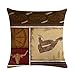 geinne 4pack Cowboy Style Throw Pillow Case Vintage Western Cowboys Riding Horses Theme Decorative Square Cotton Linen Cushion Cover for 18 X 18 Inch Pillow Inserts (Cowboy-2)