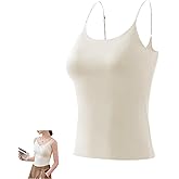 SZMUHLNY Women's Camisole Tank Top with Built in Bra V Neck Undershirt Spaghetti Strap Padded Cami Tanks