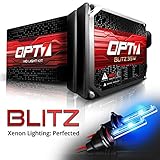 OPT7 Blitz 55W H11 H8 H9 HID Kit - 5X Brighter - 4X Longer Life - All Bulb Colors and Sizes - 2 Yr Warranty [10000K Deep Blue Xenon Light]