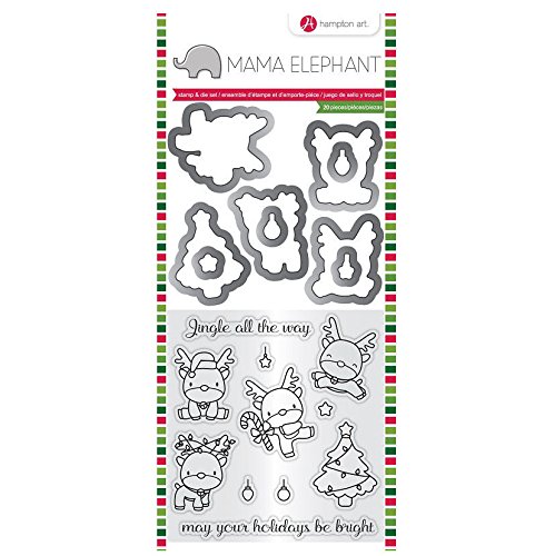 Hampton Art Mama Elephant Stamp & Die Set Christmas Reindeer