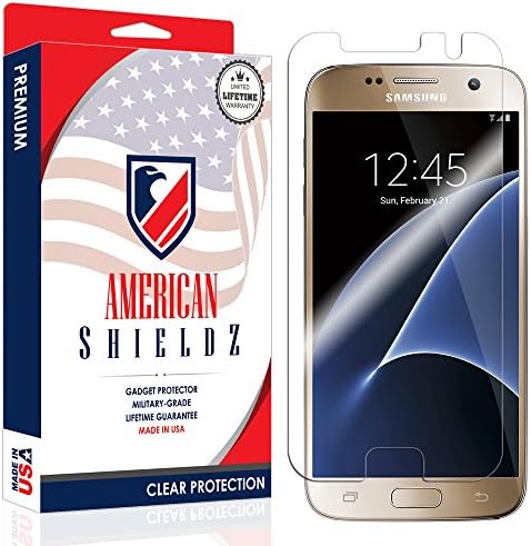 Galaxy S7 Screen Protector by American Shieldz Full Coverage Screen Edge-to-Edge, Invisible Clear HD Shield Anti-Bubble, Lifetime Replacements