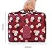 Ac.y.c White Marble Makeup Bags,Ac.y.c Cosmetic Display Cases Waterproof Travel Cases Portable Makeup Bags Makeup Organizers (Wine Red Daisy)