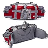 YUOTO Outdoor Fanny Pack Hiking Camping Hunting Ski Fishing Gear Waist Pack 2 Water Bottle Holder Lumbar Bag