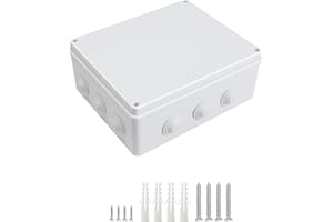 LeMotech ABS Plastic Dustproof Waterproof IP65 Junction Box Universal Electrical Project Enclosure White 11.8 x 9.8 x 4.7 inch (300 x 250 x 120 mm)