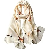 ANDANTINO 100% Mulberry Silk Long Scarf for Women Large Shawls for Headscarf and Neck- Oblong Hair Wraps with Gift Packed