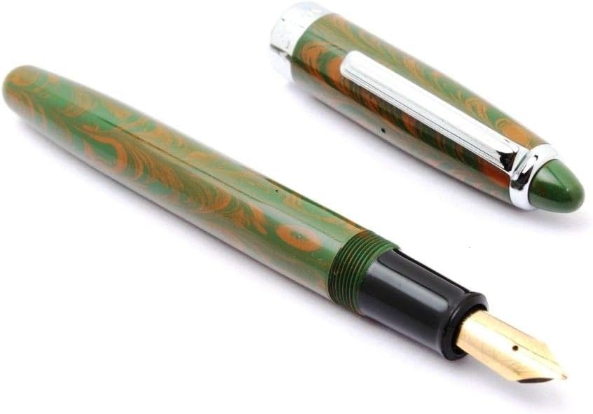 Wality/Airmail 69EB Green & Brown Ebonite Handmade Fountain Pen Eyedropper New