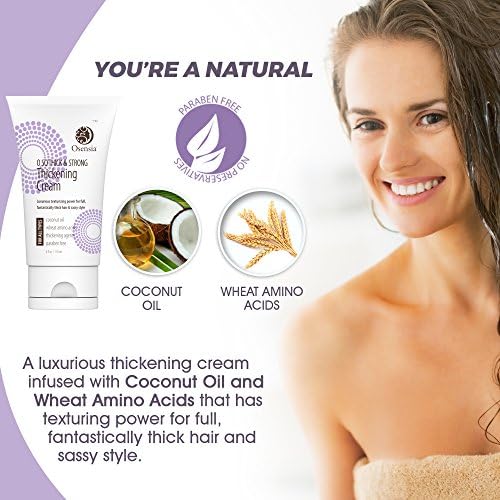 Thickening Cream For Thicker Fuller Hair Tame Frizz Add Texture Boost Volume Thicken Up Hair Styling Cream Paraben Sulfate Free Coconut Oil Hair Treatment For Touchable Hair By Osensia