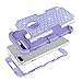iPhone 7 Plus Case, LONTECT Hybrid Heavy Duty Shockproof Diamond Studded Bling Rhinestone Case with Dual Layer [Hard PC+ Soft Silicone] Impact Protection for Apple iPhone 7 Plus (Purple)