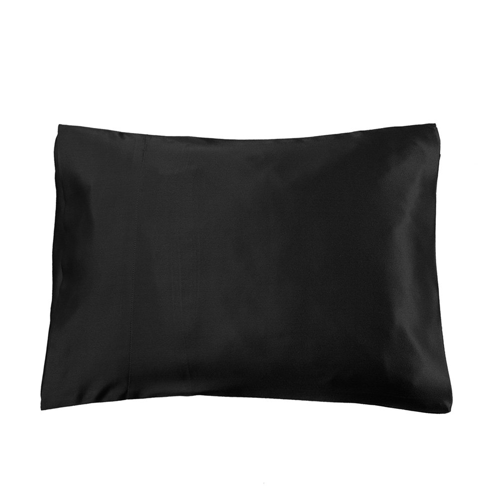 Photo 1 of Lilysilk Pillowcase Mulberry Silk 19 Momme, Black, 14" x 20"