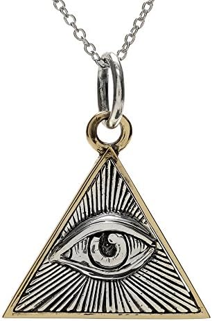 Evil Eye of Providence Necklace Pendant in Sterling Silver by Good Vibrations
