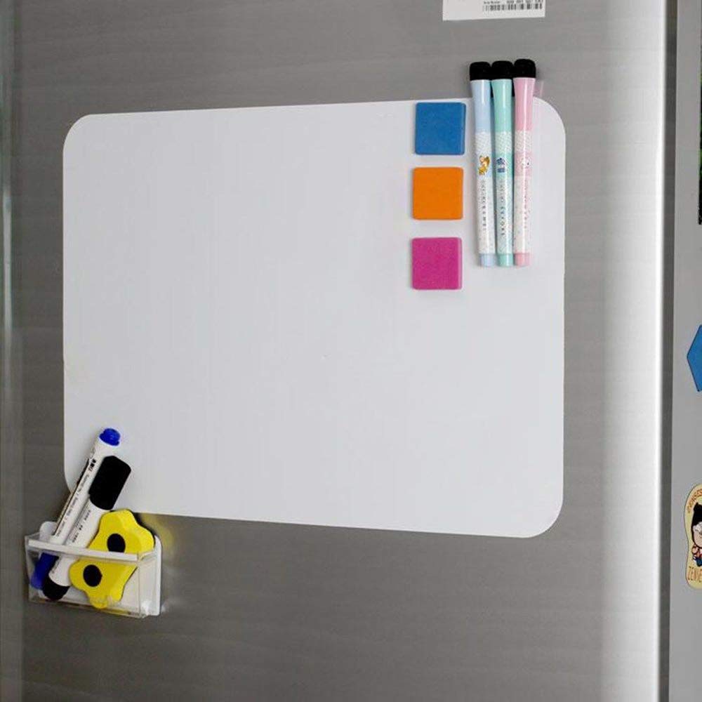 Magnetic Refrigerator Whiteboard,A4 Kitchen Refrigerator with Stain Resistant Technology, Organizer & Planner Whiteboard