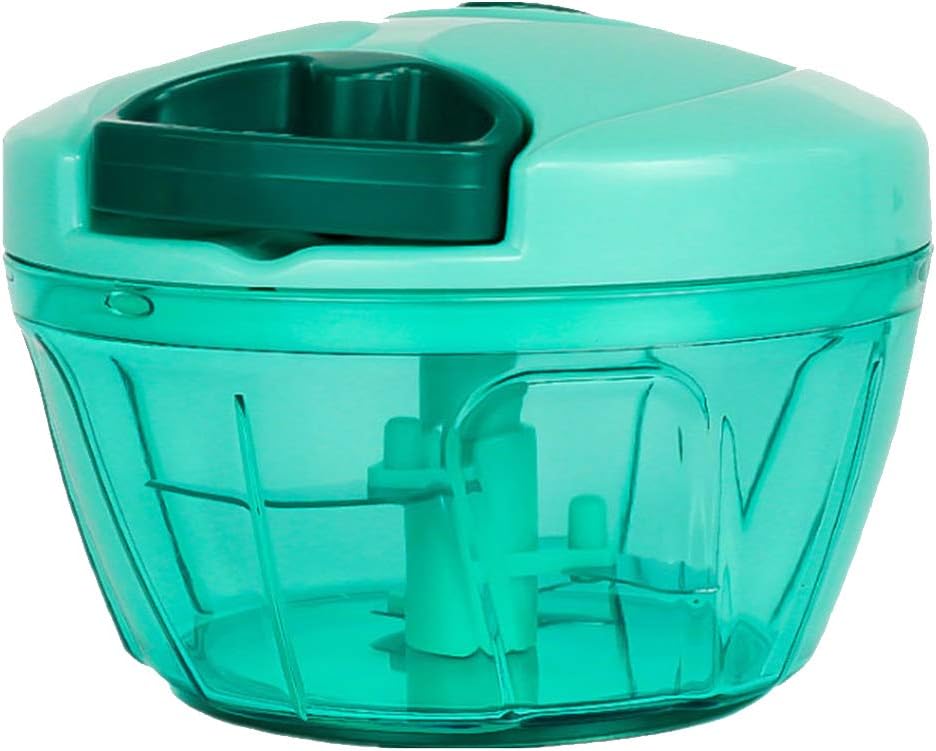New! Food Chopper Cutter, Peeler Shredder Slicer Vegetable Manual Hand Held Pulling (Blue)