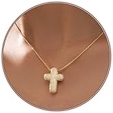 Airmb Cross Necklace for Women Gold/Silver Plated Layered Dainty Cross Chain Trendy Choker Satellite Charm Small Crucifix Pendant Gold/Silver Necklace Stackable Hypoallergenic Delicate Gift for Women