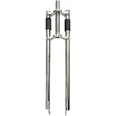 CDHPOWER Bicycle Fork, 26"/700C/29, Triple Tree Non Suspension | 1-1/8" Threadless, Non Suspension, Double Shoulder fit 3.5" Fat tire