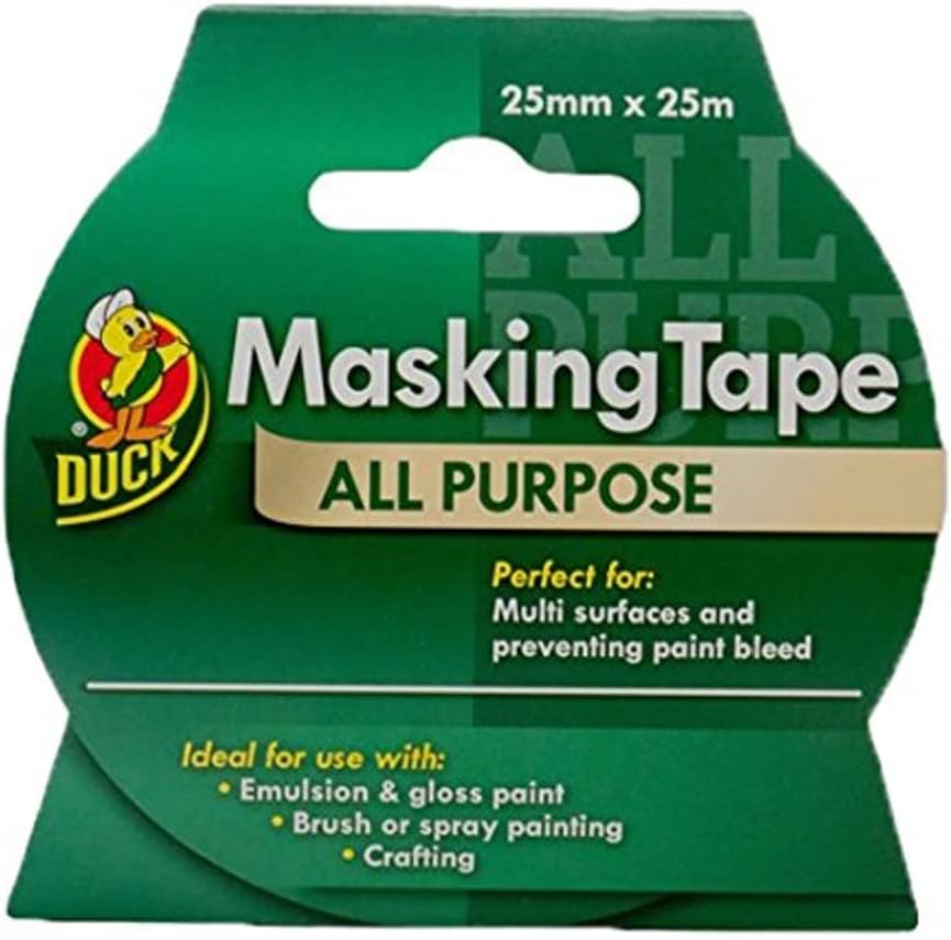Duck All Purpose Masking Tape 25mm x 25m Indoor Painting Multi-Surface