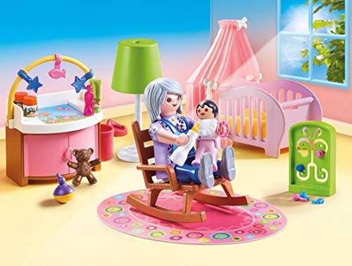 PLAYMOBIL Dollhouse 70210 Babyzimmer mit Babybett und Figuren, ab 4 Jahren – Bild 3