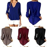 Baomabao Womens Long Sleeve Chiffon Shirt Tops Fashion Blouse