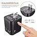 Travel Adapter, Worldwide All in One Universal Travel Adaptor AC Power Plug Converter Wall Charger with 4 USB Charging Ports for USA EU UK AUS Cell phones Laptop