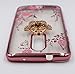 ZTE ZMAX Pro Case , ZTE Carry / Imperial Max / Kirk Case , BestAlice Slim Soft Gel Clear Bling Case Rose Gold Metal Plating Bumper Cover & Lanyard Neck Strap , Butterfly Ring Stand