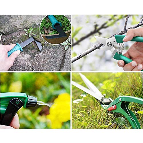 Leegoal Gardening Tools Set 10 Piece Heavy Cast Iron Head Ergonomically Handles Gardening Gifts Gardening Planting Home Gardening Flowers Vegetables Potted Trim Loosing Planting Tools - Thumbnail 5