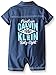 Calvin Klein Baby-Boys Woven Chambray Romper, Blue, 24 Months