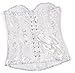 YAQKUOA Womens Corset Plus Size Sexy Lingerie Floral Lace Up Overbust Bustier Top white