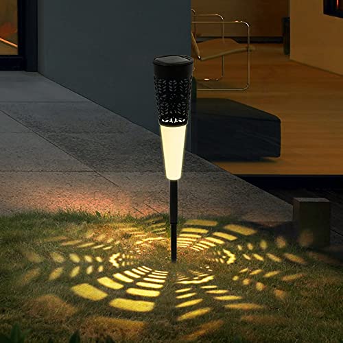 FOMYHEARD Solarlampen für Außen deko 4 Stück Solarleuchten Balkon wasserdichte IP54 Solar gartenleuchte für Dekoration Hinterhöfe Balkon Rasen Gehweg Landschaft Warmweiß