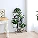 unho Tall Metal Plant Stand: 5 Tiered Flower Pot Rack with Square Shelves Indoor Display Storage Holder for Patio Garden Balcony Livingroom Decor (Black)