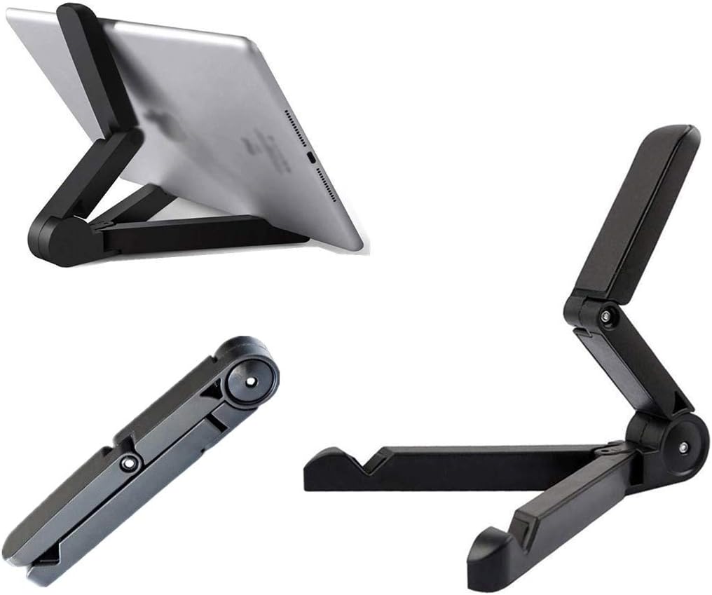 SFASTER Multi-Function Portable Mobile Phone Stand Tablet Bracket Folding Cellphone Holder Adjustable Universal Tripod Holder E-Reader Desktop Triangle Three-Legged Compatible for 7-11 Inch Smartphone