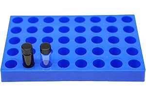 LSVERDE 1 Pcs Vial Rack for 10ml HPLC Sample Bottles,40 Holes with Diameter 23 mm, Stackable Vial Racks, Centrifuge Tube Rack, Bottle Racks(Blue)