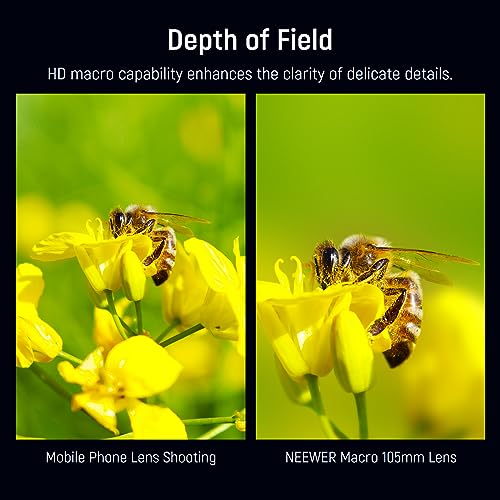 NEEWER HD 105mm Macro Lens Only for 17mm Thread Backplate, Compatible with SmallRig NEEWER iPhone Samsung Phone Cage Case with 17 mm Lens Adapter, 46mm Front Thread, LS-26