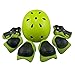 Kids Sport Protective Gear Set, Helmet and Pads of Wrist, Elbow, Knee, for Bike Skateboard Skate Scooter (Yellow)