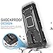 TJS Case Compatible with LG Stylo 4/LG Stylo 4 Plus/LG Q Stylus/LG Q Stylus Plus/LG Q Stylus Alpha, [Full Coverage Tempered Glass Screen Protector] Aluminum Magnetic Support Metal Plate Back (Black)