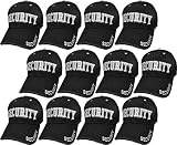 Security Hat Adjustable Baseball Cap - 12 Pack