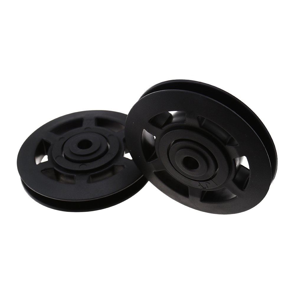 YINETTECH 2Pcs 95mm Bearing Round Pulley Wheel Cable Lift Sports Wearproof Equipment