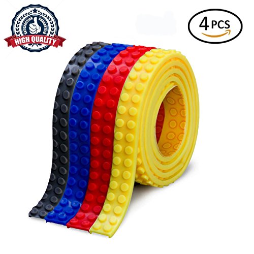 UPC 607994961081, Building Blocks Tape Roll Compatible lego Collection Construction, Self-Adhesive Brick Tape for Blocks Loops Building 4 Rolls Grey Red Blue Yellow by SSlife