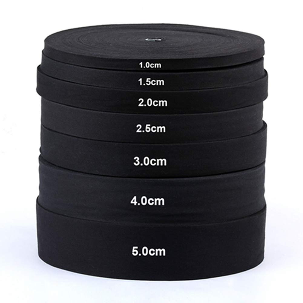 Egurs 100 Metres/Roll Cotton Cord Bias Binding Decorative Tape No Herringbone Pattern 100% Cotton Webbing Cotton Fabric Black 2.5 cm