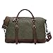 Kattee Genuine Leather Trim Canvas Travel Duffel Bag