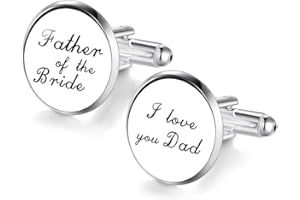 JIAYIQI Cufflinks for Dad Sweet Words Cufflinks for Men