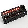 Amarine-made-8-Gang-Red-LED-Indicators-Rocker-Circuit-Breaker-Waterproof-Marine-Boat-Rv-Switch-Panel-Combined-with-Dual-USB-12v-Power-Adapter-Panel-PN-CB8-R-CB1S1S2