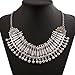 Flesser® Coin Stylish Collar Chain Tribal Retro Antique Silver Alloy Bib Choker Necklace