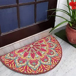 AVIONI Home Floor Mats in Beautiful Rangoli Design | Anti Slip, Durable & Washable | Outdoor & Indoor - 84cm x 135cm (~33