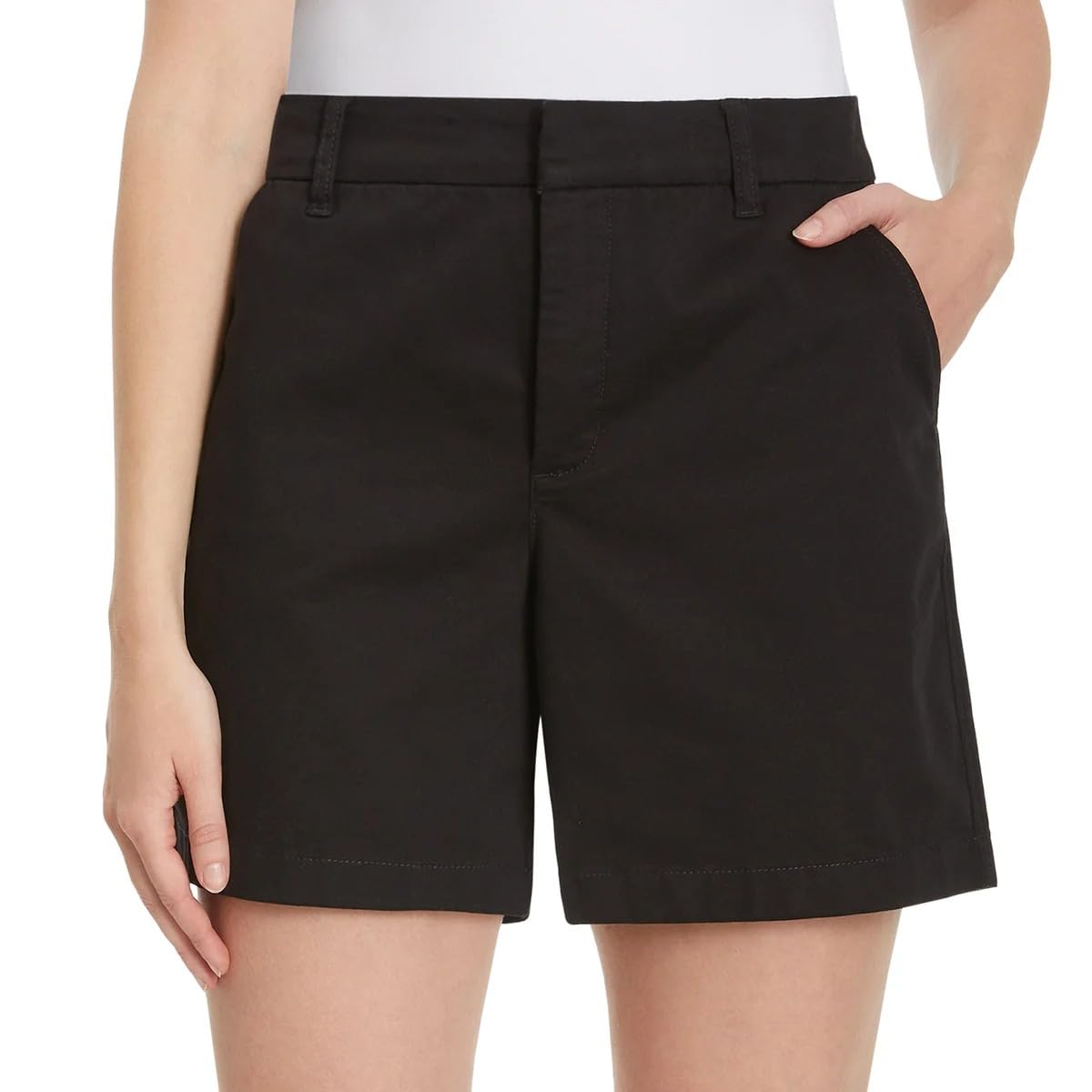 Photo 1 of BLACK SIZE 10 Gloria Vanderbilt Women High Rise Cotton Chino Shorts 